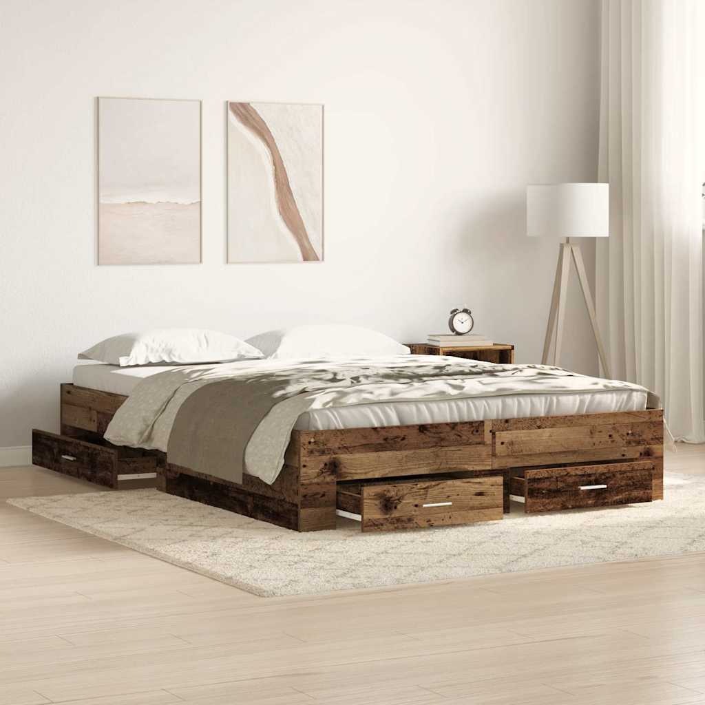 Struttura del letto con cassetto Legno vecchio 160 x 200 cm | homemem39