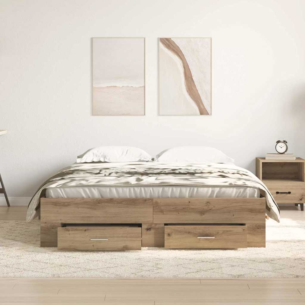 Struttura del letto Rovere artigianale 160 x 200 cm | homemem39