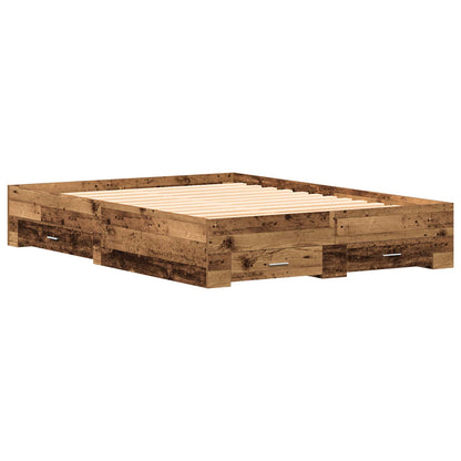 Struttura del letto con cassetto Legno vecchio 140 x 200 cm | homemem39