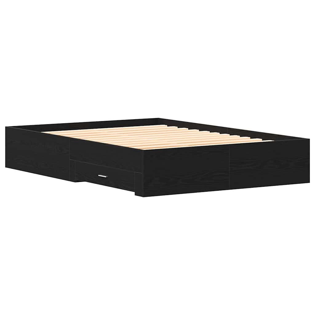 Struttura del letto con cassetto Rovere Nero 140 x 200 cm | homemem39