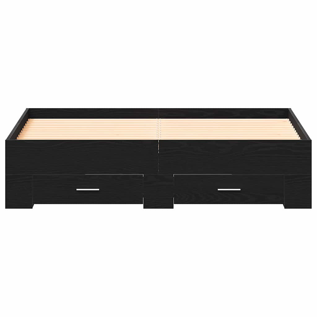 Struttura del letto con cassetto Rovere Nero 140 x 200 cm | homemem39