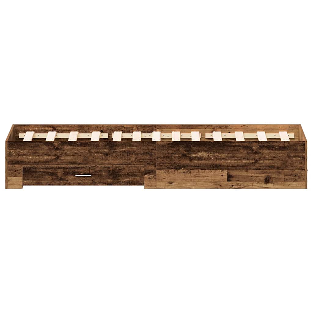 Telaio del letto con cassetti Legno vecchio 120 x 200 cm