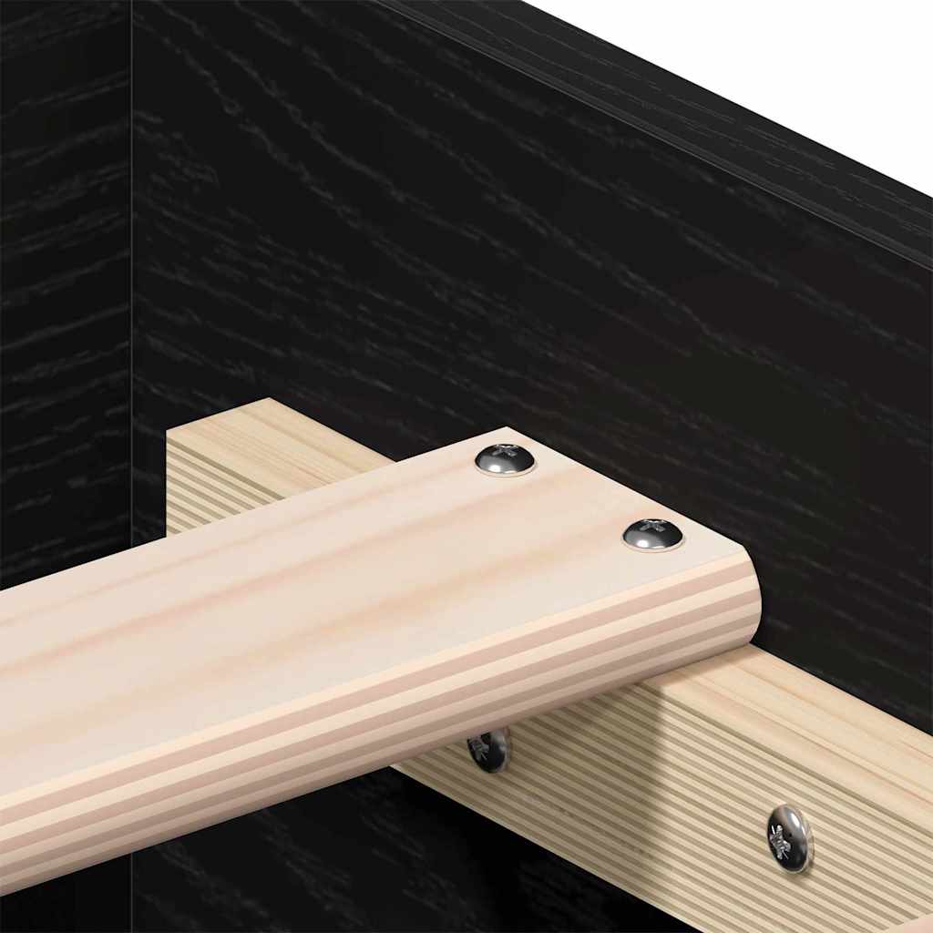 Struttura del letto Rovere Nero 140 x 190 cm Legno multistrato | homemem39