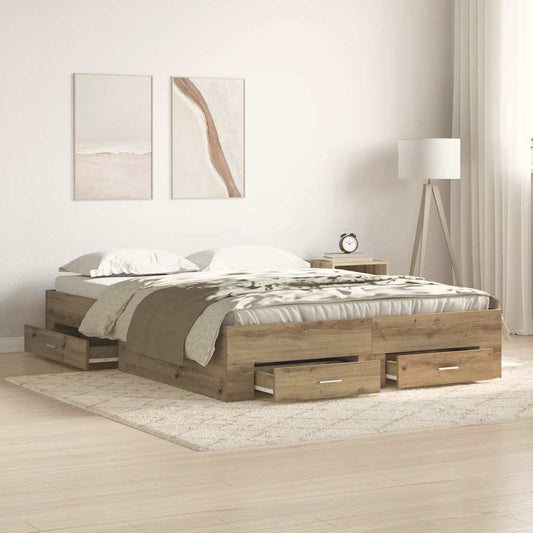 Struttura del letto Rovere artigianale 135 x 190 cm