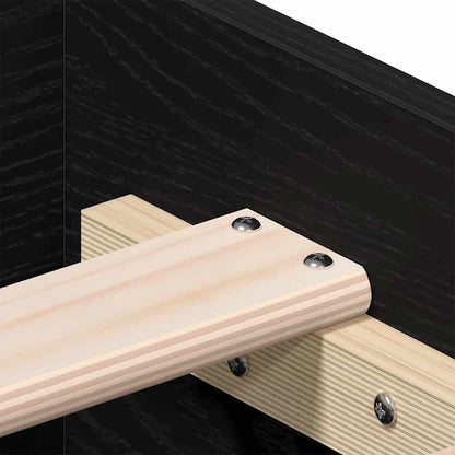 Struttura del letto Rovere Nero 135 x 190 cm Legno multistrato