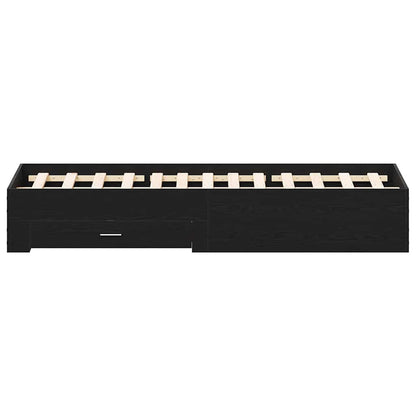 Telaio del letto con cassetti Rovere nero 135 x 190 cm