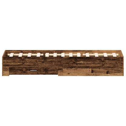 Telaio del letto con cassetti Legno vecchio 120 x 190 cm