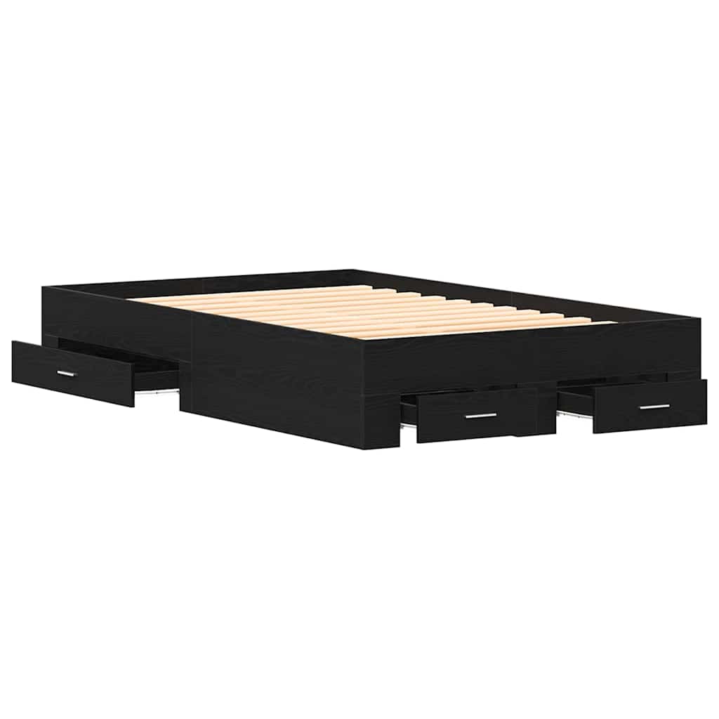 Telaio del letto con cassetti Rovere nero 120 x 190 cm - homemem39