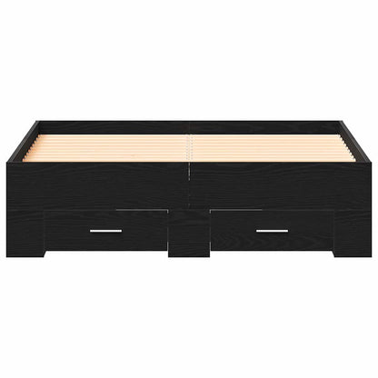 Telaio del letto con cassetti Rovere nero 120 x 190 cm