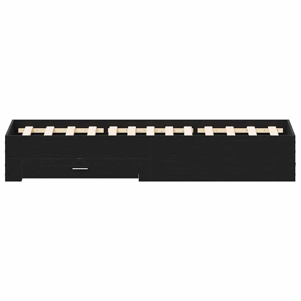 Telaio del letto con cassetti Rovere nero 120 x 190 cm