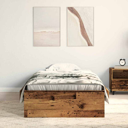 Telaio del letto con cassetti Legno vecchio 100 x 200 cm - homemem39