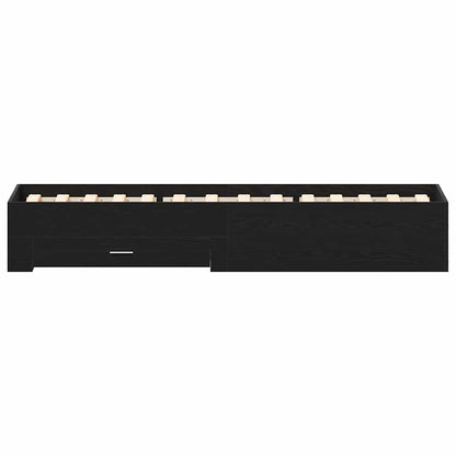 Telaio del letto con cassetti Rovere nero 90 x 200 cm
