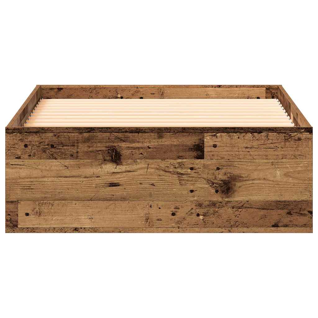 Telaio del letto con cassetti Legno vecchio 90 x 190 cm