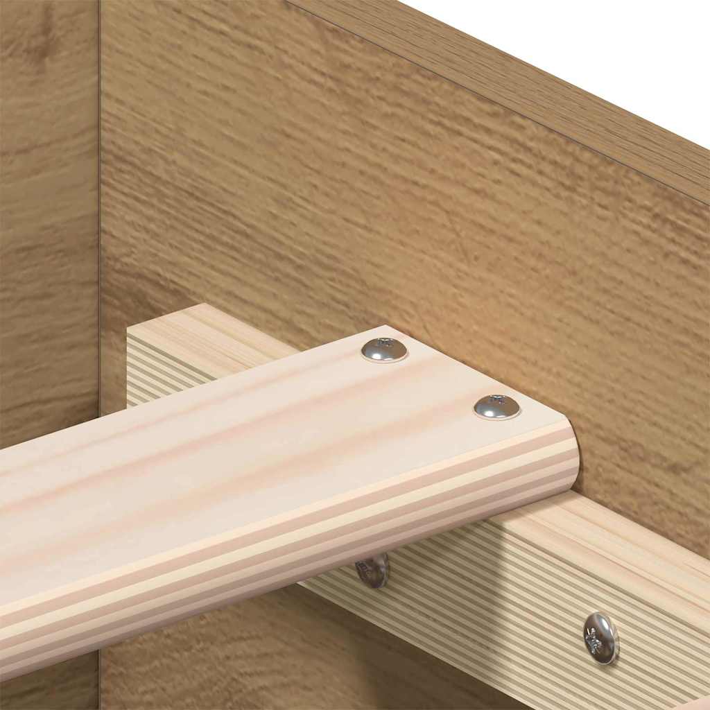 Telaio del letto con cassetti rovere artigianale 90 x 190 cm