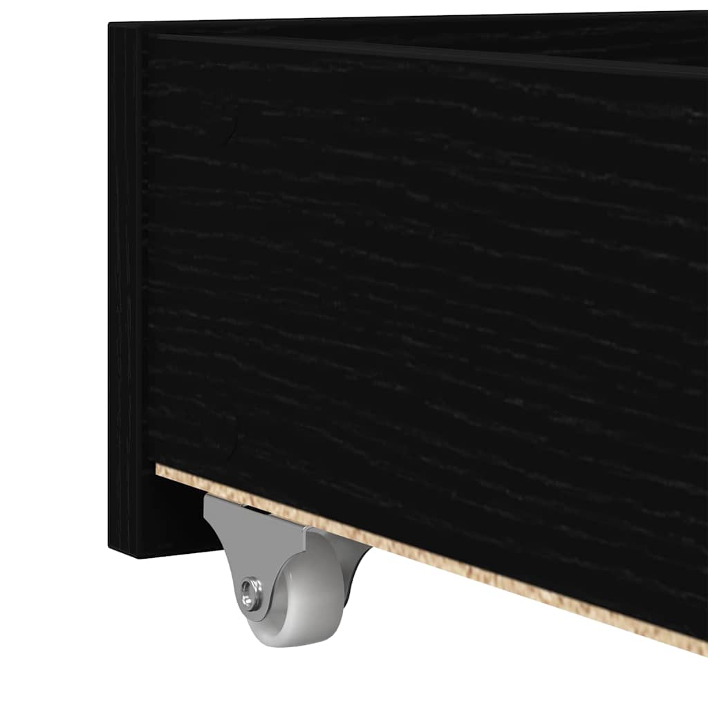 Struttura di daybed con cassetti Rovere nero 90 x 200 cm