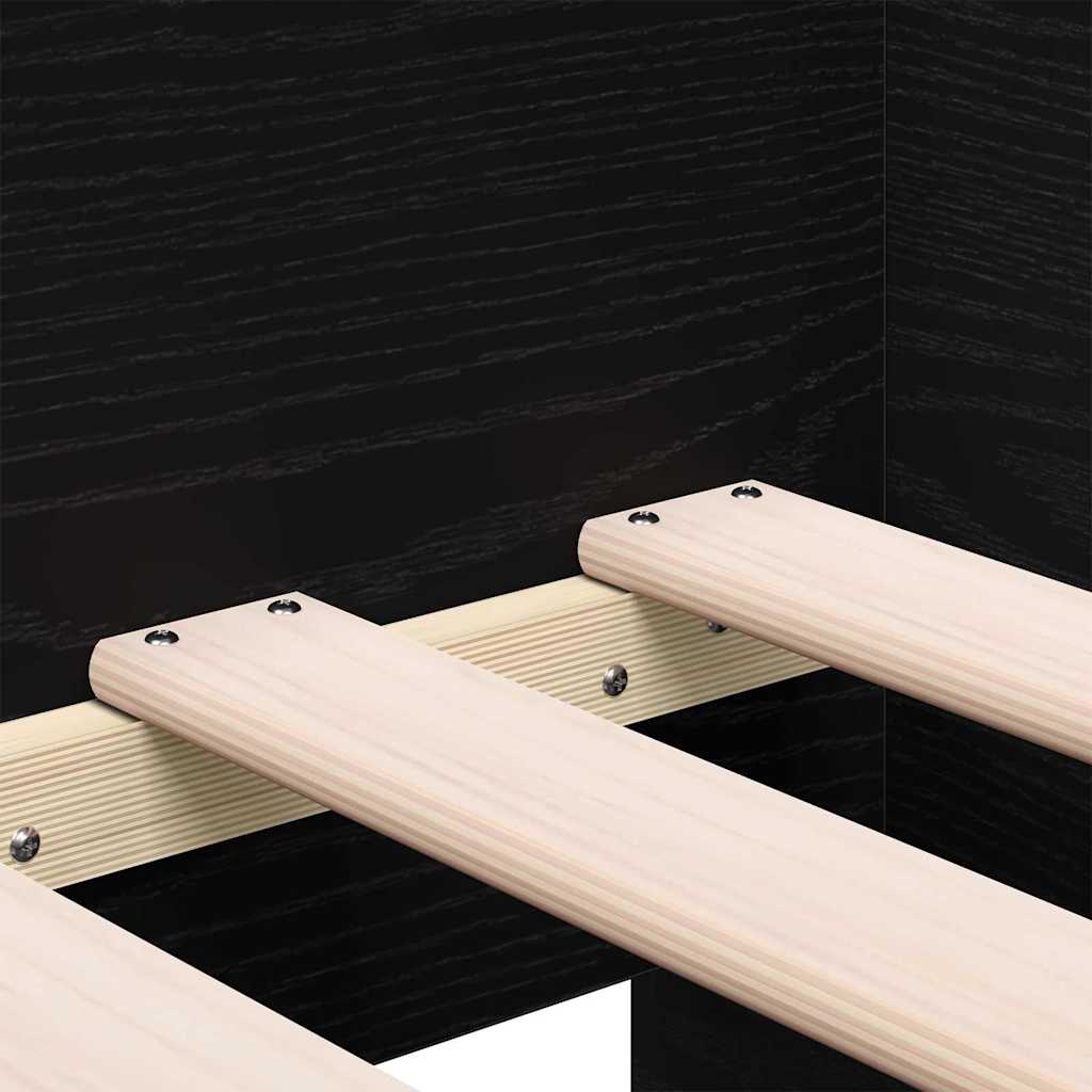 Struttura di daybed con cassetti Rovere nero 90 x 200 cm