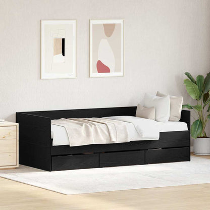 Daybed con testiera Rovere Nero 90 x 200 cm Legno multistrato