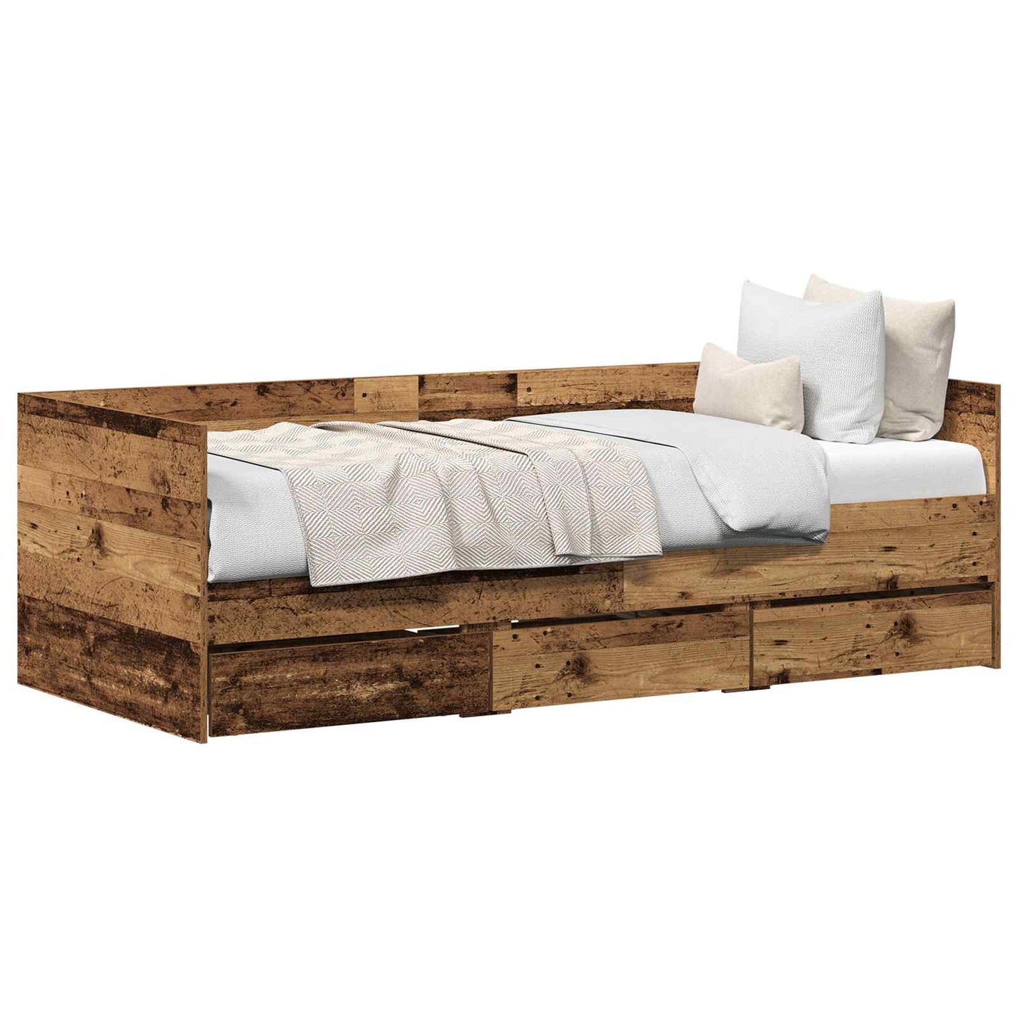 Daybed con testiera Legno vecchio 90 x 190 cm Legno multistrato | homemem39