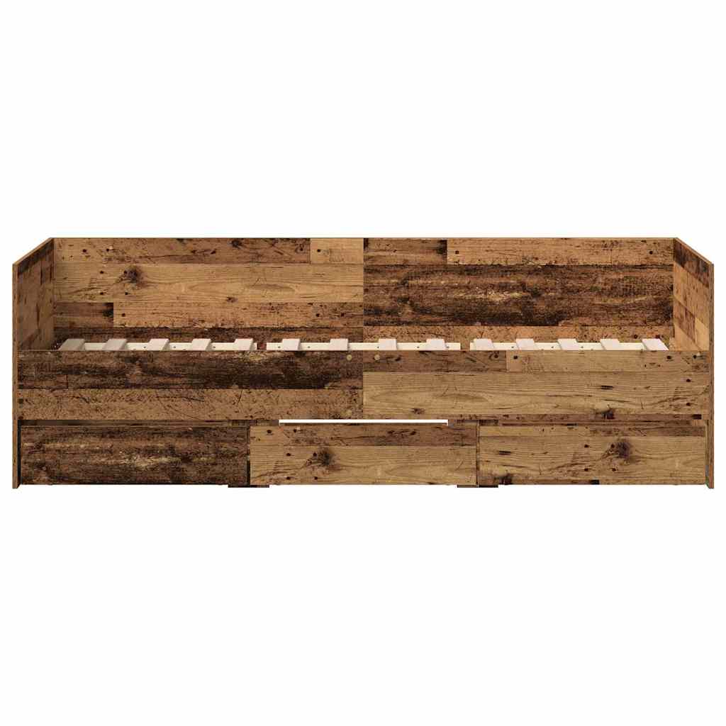 Daybed con testiera Legno vecchio 90 x 190 cm Legno multistrato