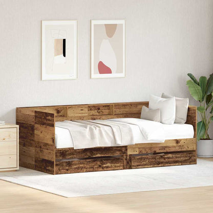 Daybed con testiera Legno vecchio 90 x 200 cm Legno multistrato