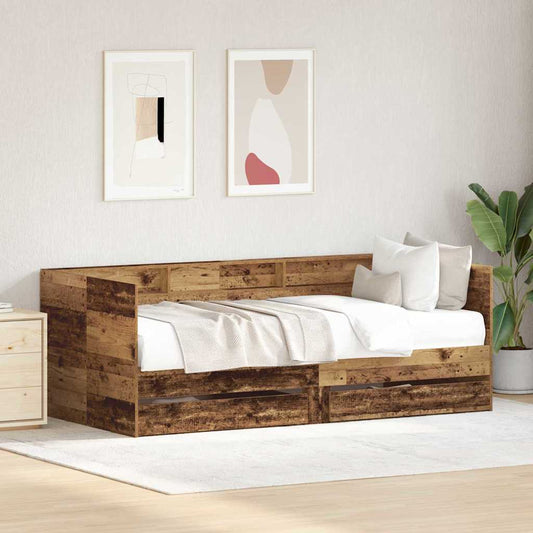 Daybed con testiera Legno vecchio 90 x 200 cm Legno multistrato