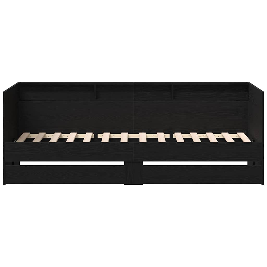 Daybed con testiera Rovere Nero 90 x 200 cm Legno multistrato