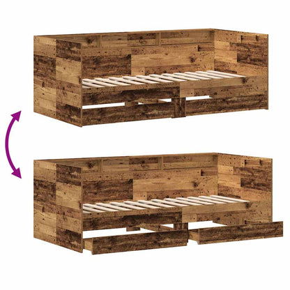 Daybed con testiera Legno vecchio 90 x 190 cm Legno multistrato | homemem39