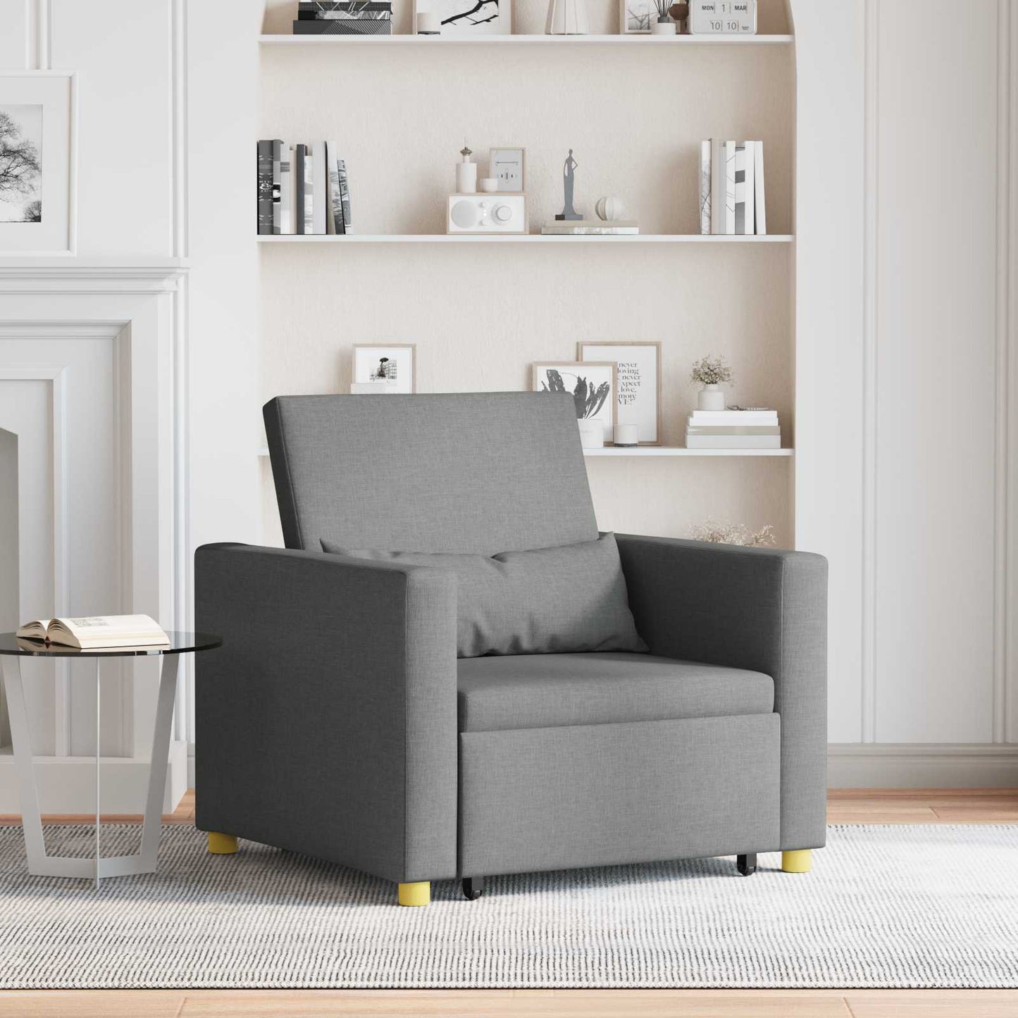 Divano letto estraibile singolo Grigio scuro 90 x 165 x 87 cm - homemem39