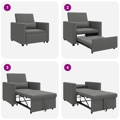 Divano Letto Singolo Grigio scuro 90 x 165 x 87 cm Tessuto