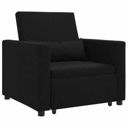 Divano Letto Singolo con ruote Nero 90 x 165 x 87 cm Tessuto