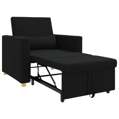 Divano letto estraibile singolo Nero 90 x 165 x 87 cm Tessuto