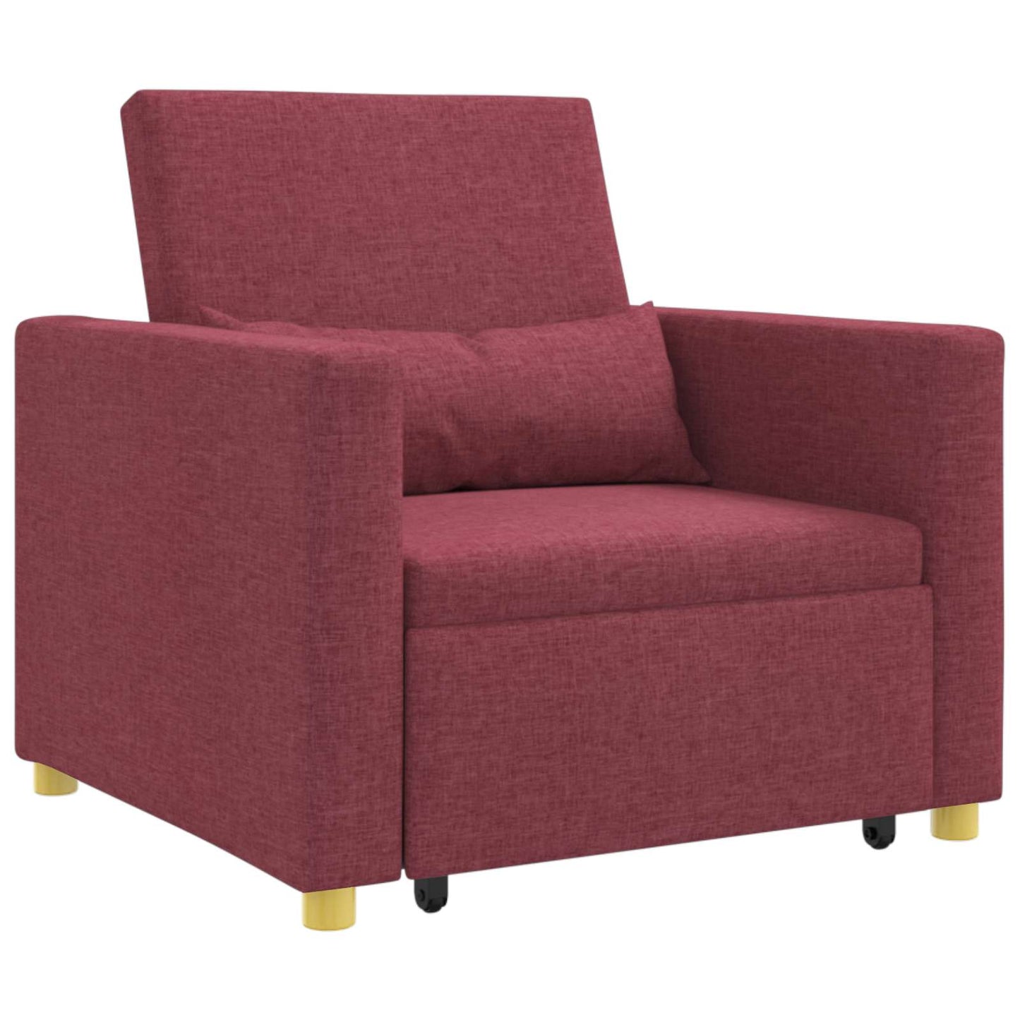 Divano letto estraibile singolo Rosso vino 90 x 165 x 87 cm