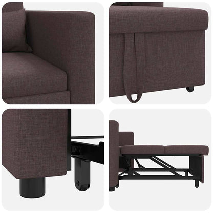 Divano Letto Singolo Marrone scuro 90 x 165 x 87 cm Tessuto