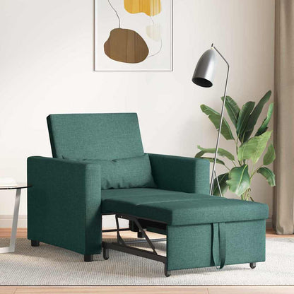 Divano Letto Singolo Verde scuro 90 x 165 x 87 cm Tessuto