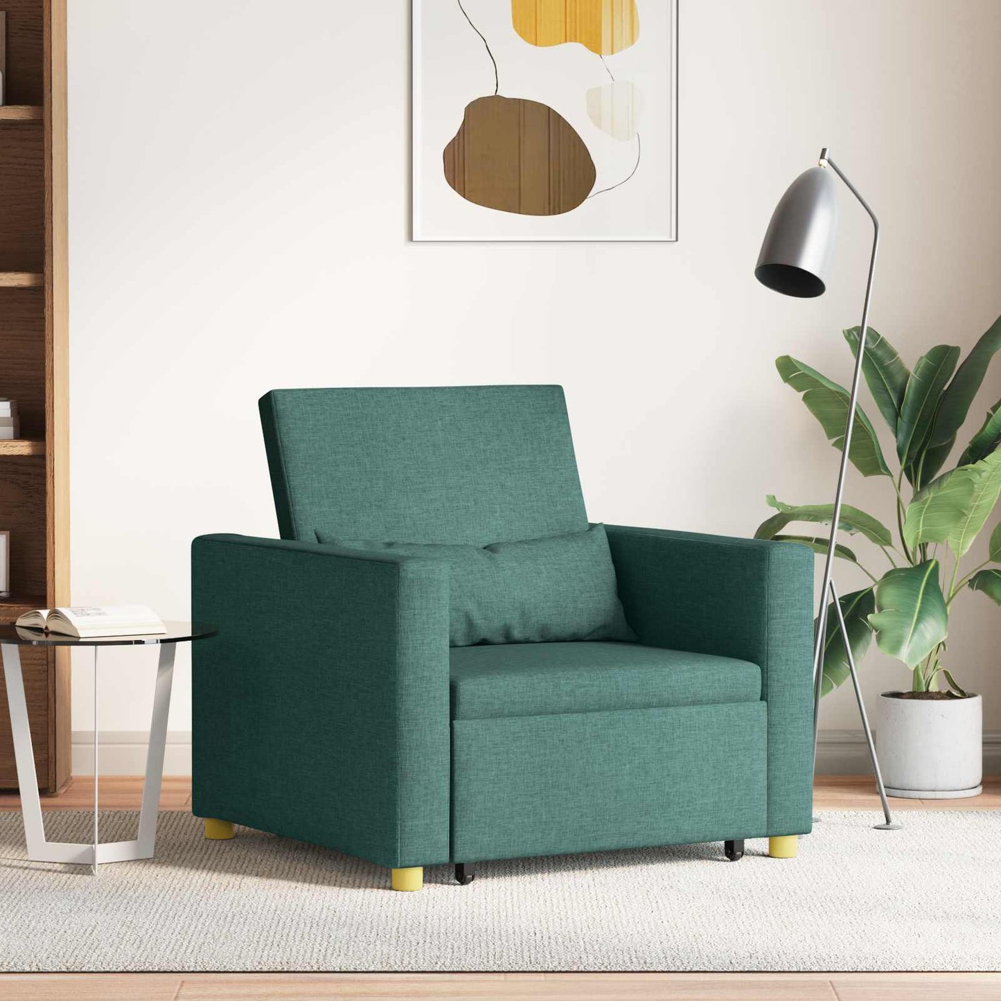 Divano letto estraibile singolo Verde scuro 90 x 165 x 87 cm