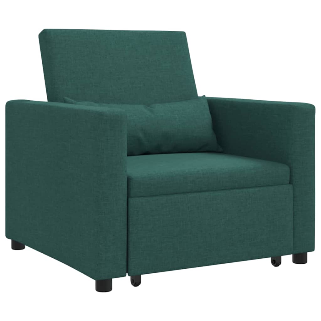 Divano Letto Singolo Verde scuro 90 x 165 x 87 cm Tessuto