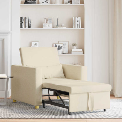 Divano letto estraibile singolo Crema 90 x 165 x 87 cm Tessuto