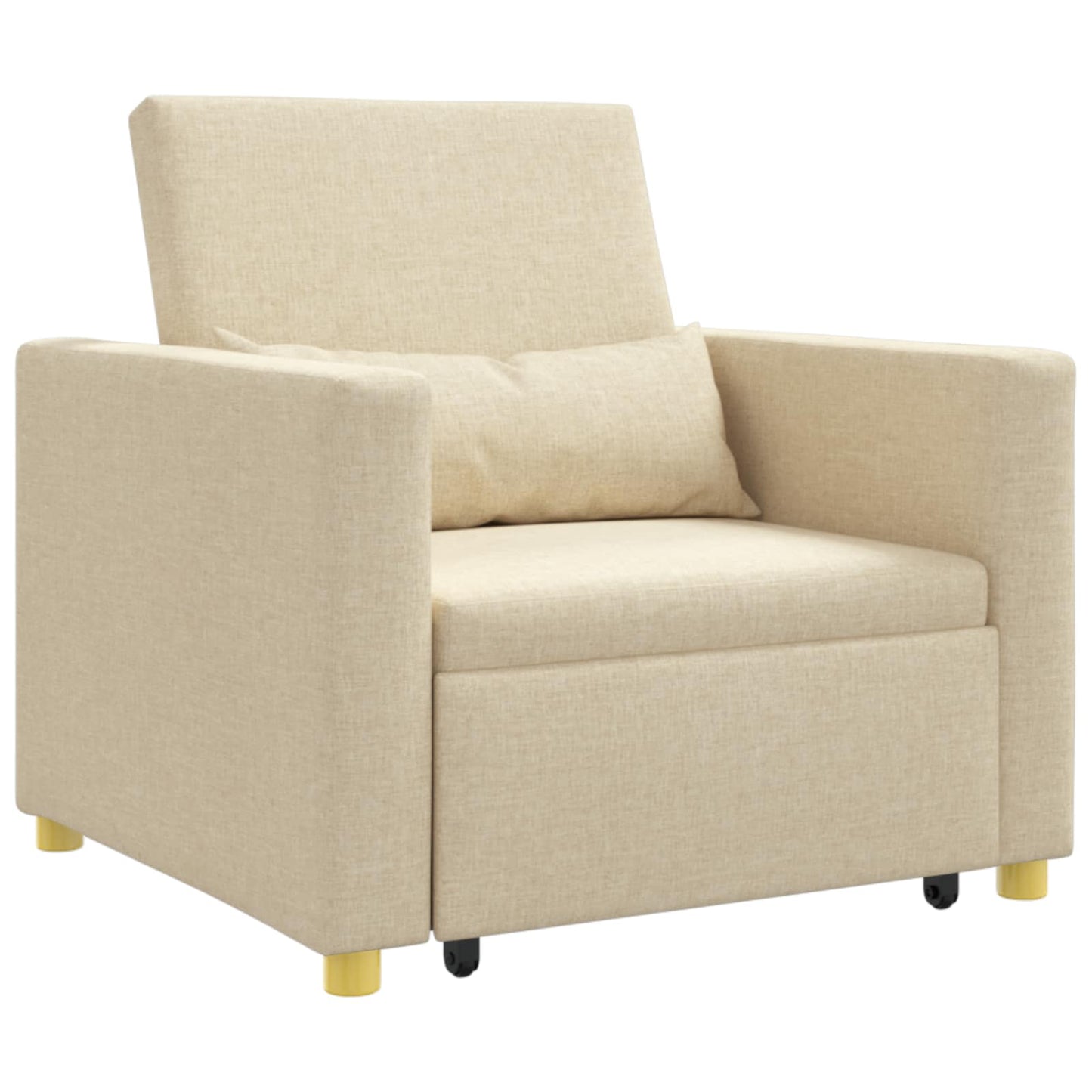 Divano letto estraibile singolo Crema 90 x 165 x 87 cm Tessuto