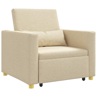 Divano letto estraibile singolo Crema 90 x 165 x 87 cm Tessuto