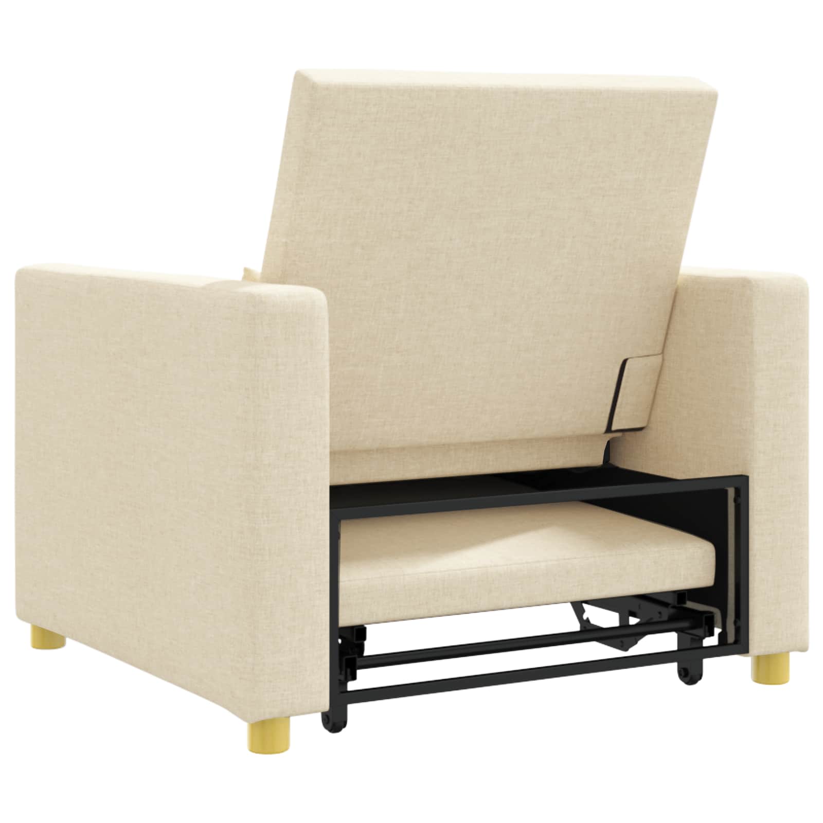 Divano letto estraibile singolo Crema 90 x 165 x 87 cm Tessuto | homemem39