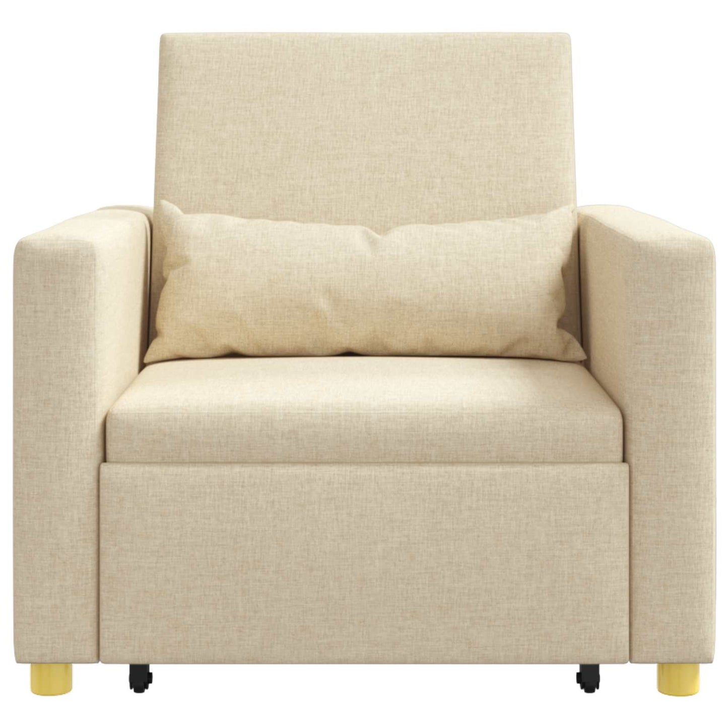 Divano letto estraibile singolo Crema 90 x 165 x 87 cm Tessuto