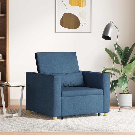 Divano letto estraibile singolo Blu 90 x 165 x 87 cm Tessuto