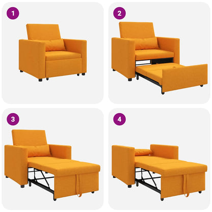 Divano Letto Singolo Giallo scuro 90 x 165 x 87 cm Tessuto