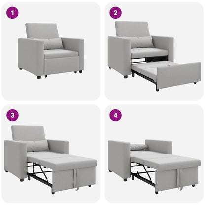 Divano Letto Singolo Grigio nuvola 90 x 165 x 87 cm Tessuto