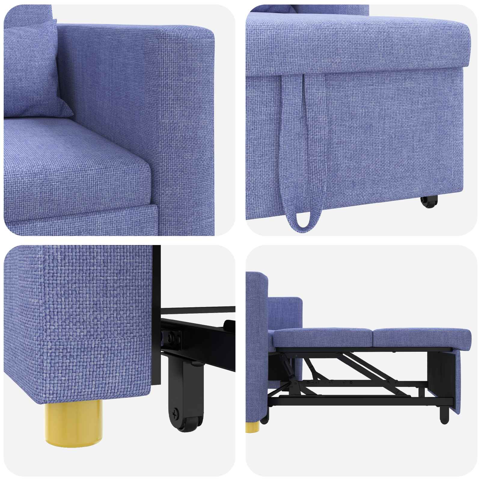 Divano letto estraibile singolo Blu Jeans 90 x 165 x 87 cm | homemem39
