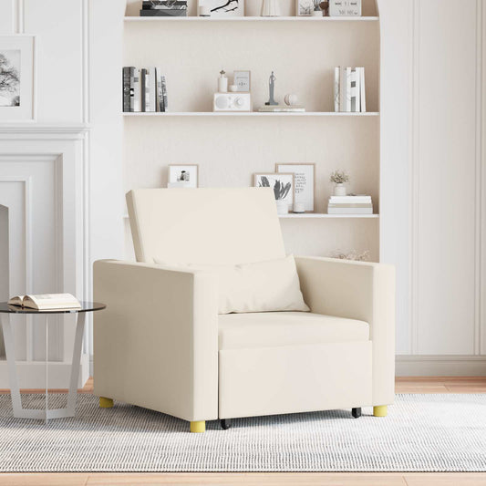 Divano letto estraibile singolo Bianco crema 90 x 165 x 87 cm