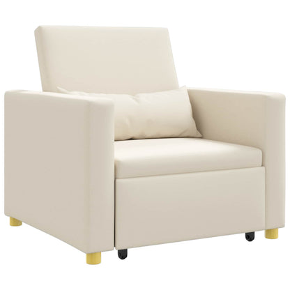 Divano letto estraibile singolo Bianco crema 90 x 165 x 87 cm | homemem39