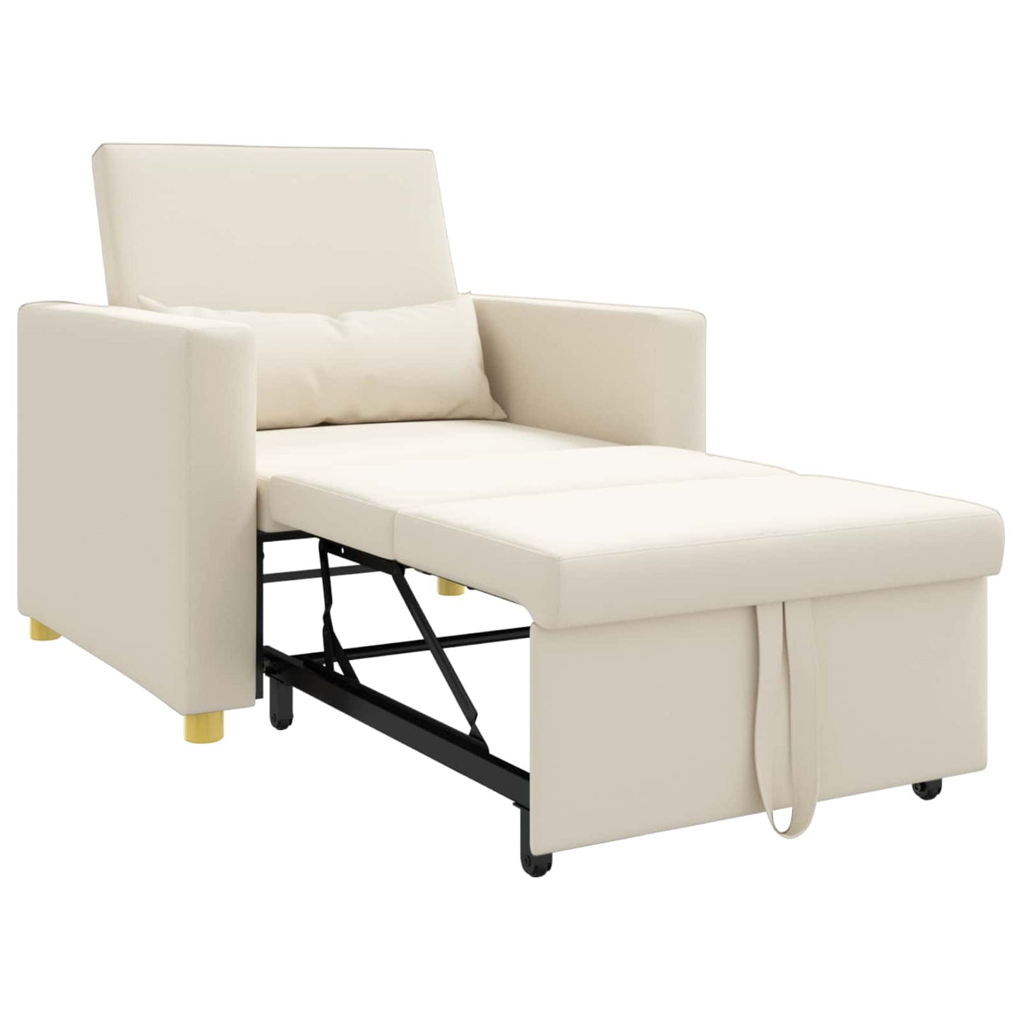 Divano letto estraibile singolo Bianco crema 90 x 165 x 87 cm | homemem39