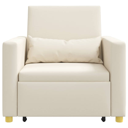 Divano letto estraibile singolo Bianco crema 90 x 165 x 87 cm | homemem39
