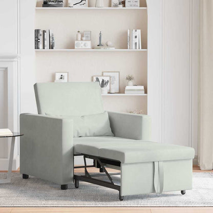 Divano Letto Singolo Grigio chiaro 90 x 165 x 87 cm Velluto